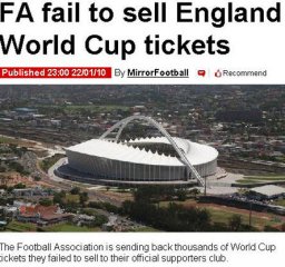 英格蘭世界杯門(mén)票6000張無(wú)主 球迷認(rèn)定難進(jìn)四強(qiáng)