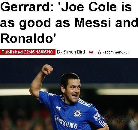 喬科爾訓(xùn)練絕技令人驚嘆 杰拉德:他不遜C羅梅西