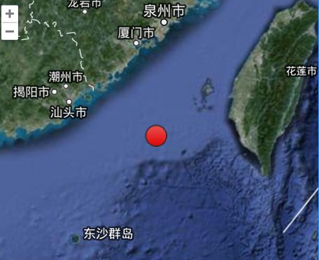 臺灣海峽地震 2015年2月6日臺灣海峽又發生3.6級地震