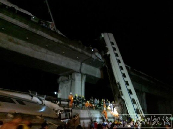 溫州動車追尾事故現(xiàn)場