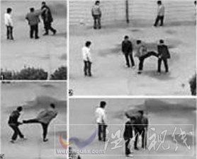 &ldquo;功夫校長&rdquo;暴打學生網站視頻截圖