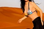 鞏新亮圖片：大漠比基尼寫真 拍攝比基尼的場景應(yīng)該