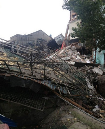 寧波慈溪鍋爐爆炸事故現(xiàn)場(chǎng)