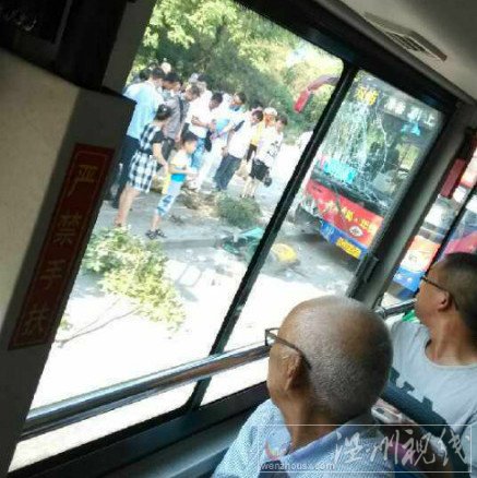 車的前擋風玻璃被撞成蜘蛛網(wǎng)