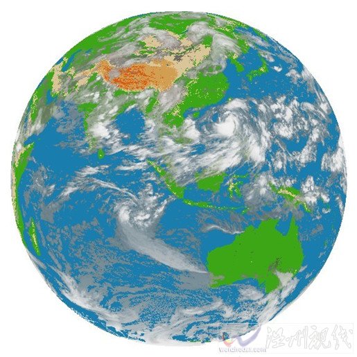 臺風(fēng)尤特FY-2E彩色圓盤圖