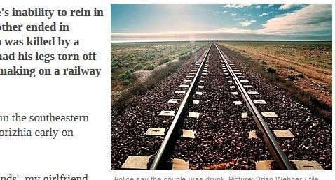 烏克蘭美女和男友在鐵軌上“活春宮”