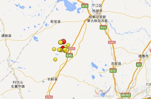 松原市前郭爾羅斯縣地震