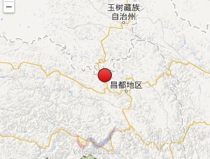 類烏齊地震震中示意圖