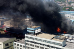 大連機車廠著火濃煙彌漫