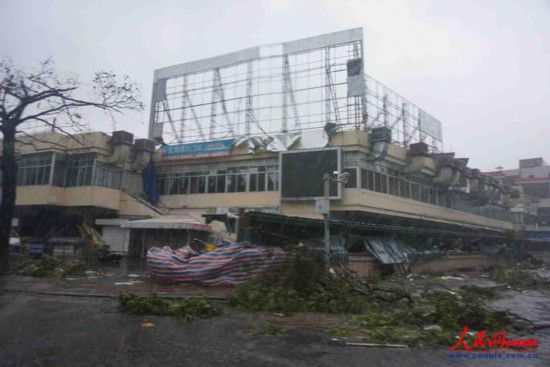 威馬遜臺風經過廣西留下一片狼藉