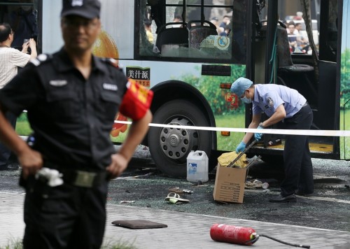 7月5日杭州7路公交車(chē)起火