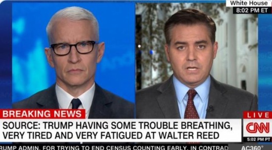 消息人士稱特朗普呼吸困難