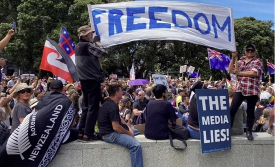 新西蘭抗議強制接種疫苗