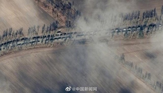 衛星圖:大規模俄軍向基輔推進